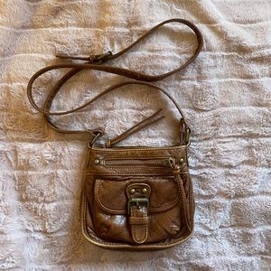 Garage Brown Leather Crossbody Purse